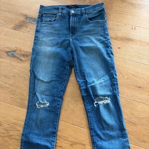 J Brand Women's Ripped Blue Skinny Jeans